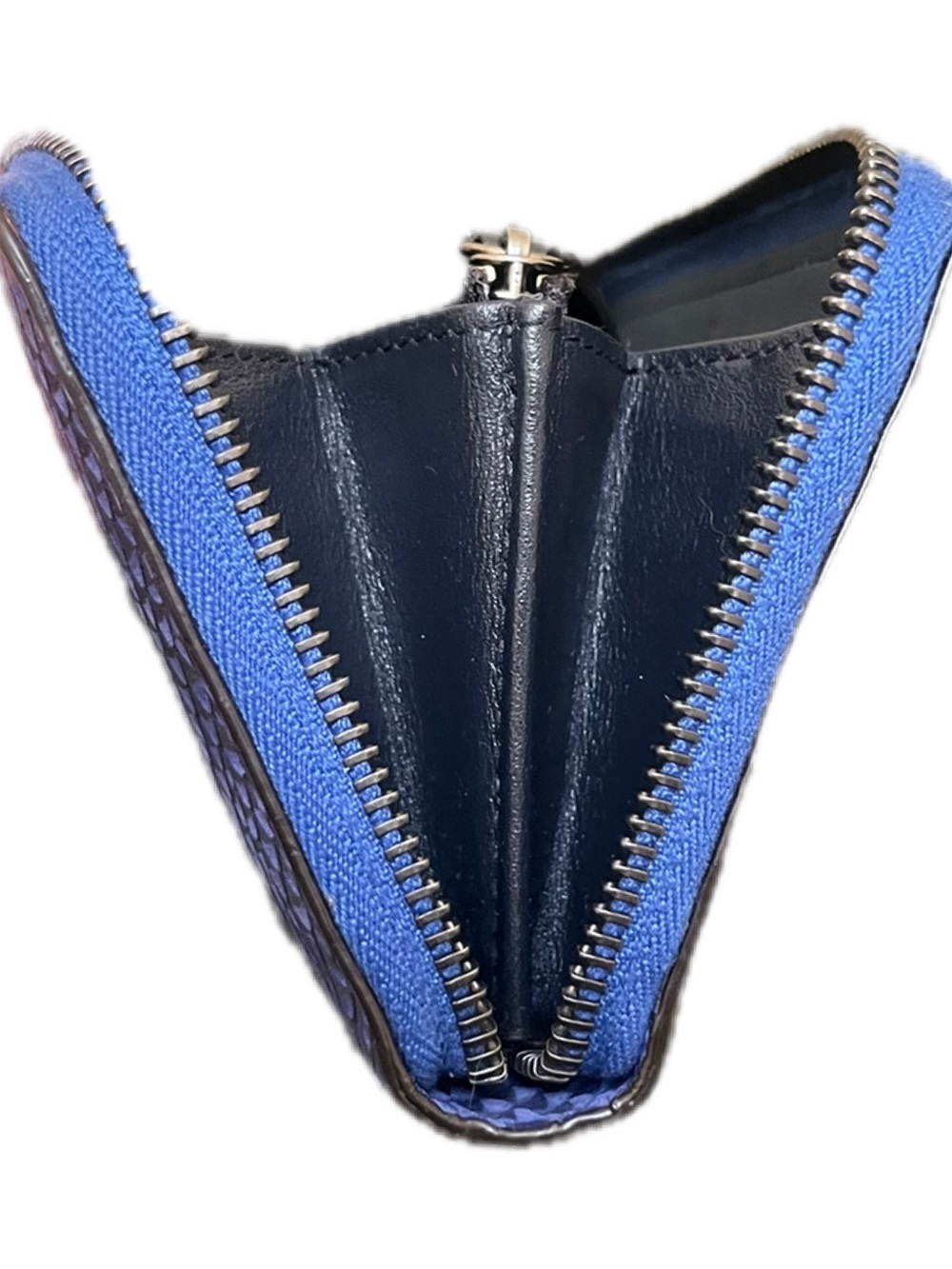 Jimmy Choo Blue Snake Embossed Continental Wallet - Picture 13 of 16